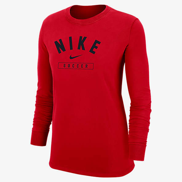 Black nike shirt with red swoosh top